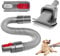 KEEPOW Groom Dog Brush for Dyson V11 V10 V8 V7 V6, Dog Pet Hair Brush Attachment for Dyson Vacuum Cleaner with Extension Hose and Adapter, Pet Grooming Kit Tool 921001-01