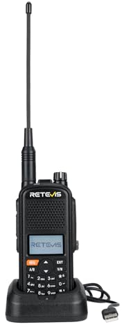 Retevis A61 Radioaficionado, GPS, Walkie Talkie Impermeable IP67, 2m/70cm/FM/AM, Batería 2200mAh, Radio Alias, Sub PTT, Radioaficionado con Carga USB-C para Eventos de Jamón (1 Paquete)