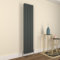 GY Bath Vertical Radiator Anthracite Oval Column Designer 1800x354mm Double Modern Central Heating Rads