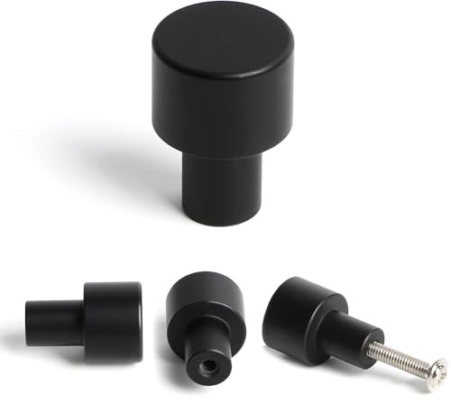 BaiNong 10 x zylindrische Schrankgriffe, Kommoden, Schubladen, bunte Kinderzimmerknäufe, Schranktür, Aluminium, schwarz