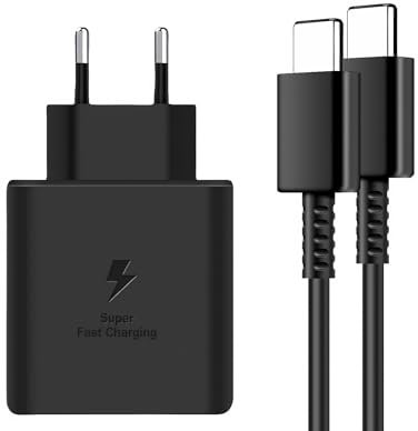 AILKIN Samsung 45w USB C Caricabatterie rapido con cavo 5a Adattatore di rete presa a muro di tipo C per Samsung Galaxy S23/S22/S21 ultra/S20/S20 +/Note 20/10/9/8/A73/A53/A52/S10/S9