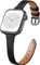 Women Slim Leather Strap Compatible with Apple Watch Straps 38mm 40mm 41mm 42mm 44mm 45mm 46mm 49mm, Top Grain Genuine ladies Thin Leather Strap for iWatch Series 10 9 8 7 6 5 4 3 2 1, SE, Ultra 2