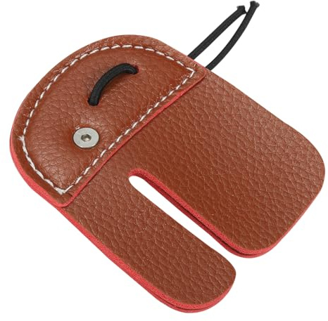 PATIKIL Bogenschießen Finger Tabs, Leder Bogenschießen Finger Schutz Ausrüstung, Braun