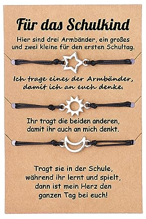 lorajewel Mutter Tochter Armband Set Schulkind Armband Mädchen Geschenke für Tochter Sohn Kinder Mama Mädchen (Stern*3)