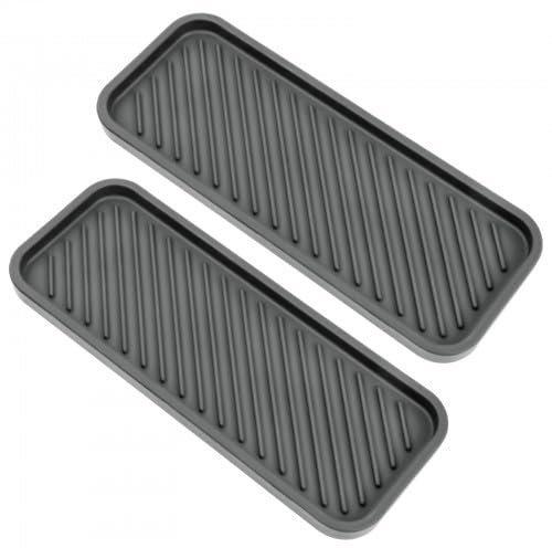2 Pieza Organizadores para Fregadero , Esterilla de Goteo de Silicona , Bandeja organizadora de Silicona , Organizador de Fregadero de Silicona para Cocina Gris Para Baños y Cocinas