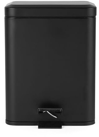Beldray Cubo de basura de doble compartimento – cubo de basura de separación, cubo de basura rectangular, 5 litros, cubos interiores extraíbles, para oficina, baño, dormitorio, negro, LA035235BLKFEU7