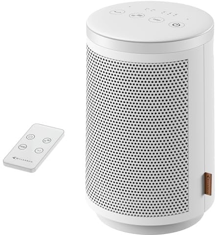 MYCARBON Electric Heater, 900W/1500W Energy Efficient Silent Space Heater, Portable Ceramic Fan Heaters Thermostat 3 Modes, 8H Timer, Overheat & Tip Over Protection Portable Room Heater for Bedroom