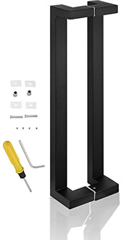 Scheunentürgriff, modern, lang, für robuste Torbeschläge, Innenbereich, Außeneingang, Haustürgriff, 80 cm Länge, Mattschwarz