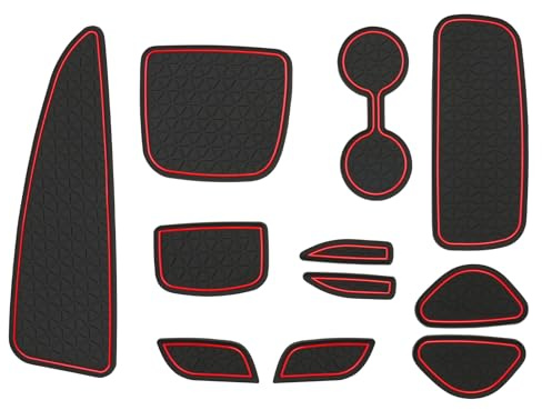BIXUAN compatibile con Toyota Yaris 2020-2025 Tappetini in gomma antiscivolo, porta-bevande, leva del cambio, tappetini antiscivolo per console centrale, bracciolo, cucitura della porta, 11 pezzi