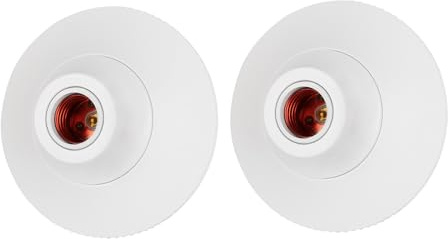 CILIA Douille E27/E26 à Vis pour Plafonnier, Support de Lampe Plafond, Montage Rapide avec Socle en Plastique, 110V-250V 4A, pour Salon/Couloir/Cuisine/Garage (Lot de 2 - Blanc)