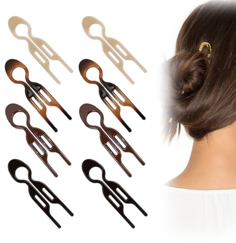 MOLZINY 8 pezzi Confezione Da Accessori Per Capelli Da Donna Perni francesi con forchetta per capelli Elegante forma di U Forcine per capelli stile vintage francese per acconciature Per Acconciature