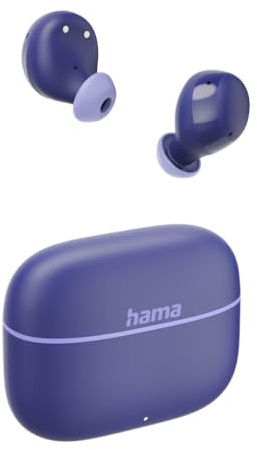 Hama Bluetooth Kopfhörer Freedom Buddy II (True Wireless, In Ear Kopfhörer, kabellos, 3 Equalizer, leichte Earbuds, 4g, mit Sprachsteuerung, Touch Control, Auto Pairing, mit Ladebox) blau
