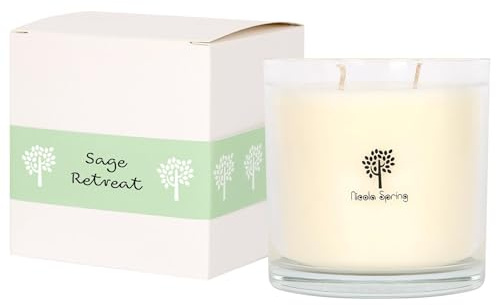 Nicola Spring Soy Wax Scented Candle 400g – Sage Retreat Fragrance – Double Wick 45 Hour Burn Eco-Friendly Large Jar Candle for Relaxation, Aromatherapy, Home Décor & Luxury Gifting