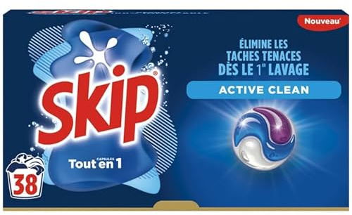 Skip Lessive Capsules 3-En-1 Active Clean x38