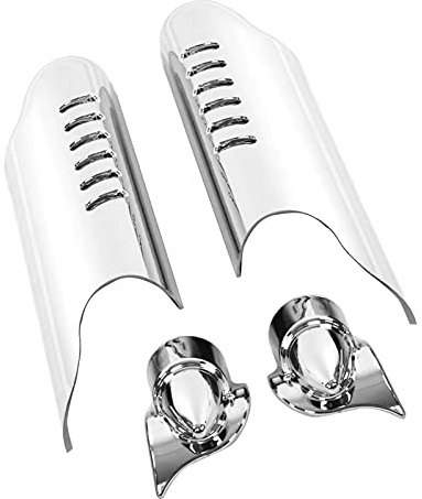 Motorcycle Front Fork Lower Leg Deflectors Shield Cover, Front Fork Protector for Autocycle Accessories, Chrome ABS Lower Leg Guards with Easy Tool - Free Installation
