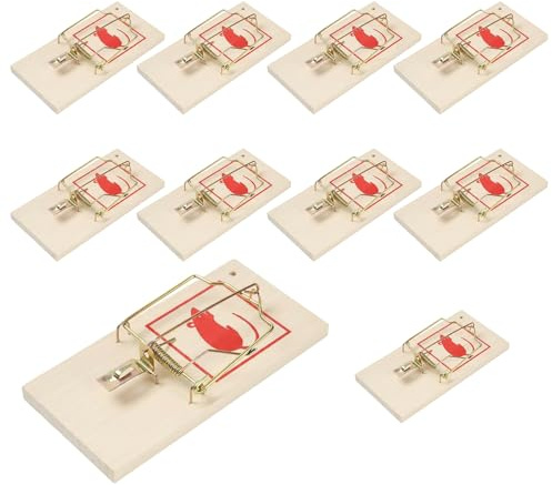 Carehabi Mausefalle aus Holz 10 Stück Rattenfalle Mausefalle Schlagfallen Rattenfallen Wiederverwendbare für Haus und Draußen