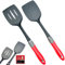 2-pc Kitchen Spatula Set -2 Yr Warranty- Non-Scratch and Non-Stick Nylon Solid & Slotted Spatulas For Enamel, Teflon, Glass And Pyrex Pots And Frying Pans