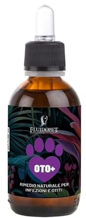FLUIDOPET OTO+ | Rimedio Naturale per otiti e infezioni alle Orecchie dei Cani. Gocce Orecchie Naturali – Sollievo da Prurito, Otite e Cattivi Odori | Detergente Auricolare Lenitivo (FA53)