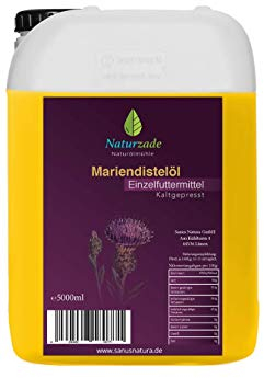 Naturzade Mariendistelöl Einzelfuttermittel Pferde (kaltgepresst) 5 Liter Kanister