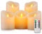 Aku Tonpa Flameless Candles Battery Operated Pillar Real Wax Flickering Moving Wick Electric LED Candle Set with Remote Control Cycling 24 Hours Timer, Pack of 5 (D:7.5cm X H:10, 10, 10, 15, 15cm)
