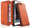 REALIKE Case for iPhone 7, iPhone 8 Wallet Protective Case with Magnetic Closure and Stand Function, Flip Case with Credit Card Holders for iPhone 7/8 – Orange Brown