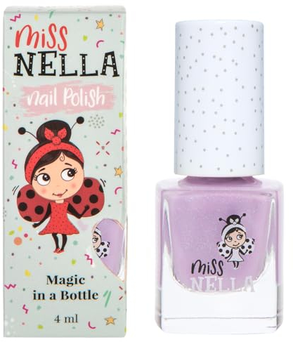 Miss Nella BUTTERFLY WINGS- Vernis à ongles lilas avec des paillettes spécial pour enfants, formule Peel-off, à base d'eau et sans odeur