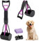HyAiderTech Pelle Ramasse-Crottes Pliable pour Chien et Chat Pet Long Manche Pooper Scooper, Facile à Déjections Ramasse, Noir & Pourpre (Violet)