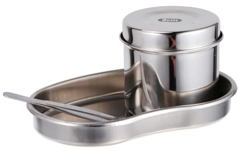 iplusmile Bandeja Médica Bandeja de Instrumentos de Acero Inoxidable Esterilizador Bandeja Quirúrgica con Frasco Esterilizador Y Pinzas