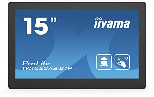 iiyama ProLite TW1523AS-B1P - LED monitor - 15.6 - stationary - touchscreen - 1920 x 1080 Full HD (1080p) - IPS - 450 cd/m² - 1000:1-30 ms - HDMI - speakers - black, matte