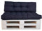 Mayaadi Home Palettenkissen Set Euro Paletten Palettenauflage Sitzkissen 120x80x15 mit Rückenkissen 120x40x10-20 MH-DA-02 Dunkelblau