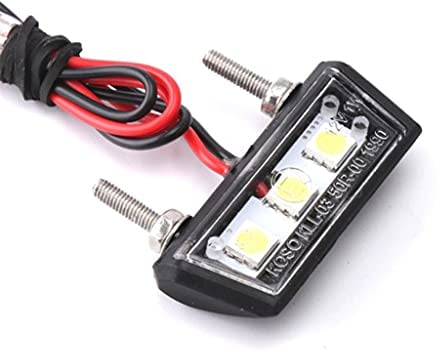 Easyhomie 12V LED Kennzeichenleuchte Motorrad, Universelle Motorrad Kennzeichenbeleuchtung, Weißes Licht mit Hoher Helligkeit