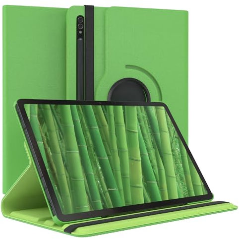 EAZY CASE - Custodia per Samsung Galaxy Tab S7 / S8 tablet Cover protettiva Smart Cover Supporto rotante Astuccio pieghevole 360° girevole con funzione stand Similpelle Verde