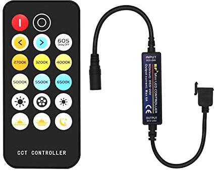 PAUTIX Funk-Ferndimmer für CCT COB LED-Lichtleiste,CCT RF-Ferndimmer CCT COB LED-Streifen 2700k-6500k
