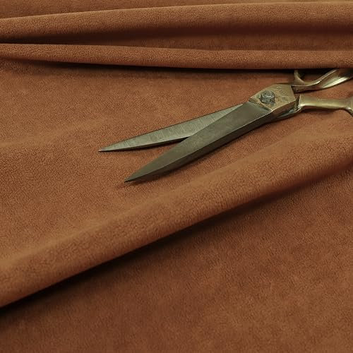Redbrick Mill Fabrics Weicher, hochwertiger Polsterstoff aus Samt mit Moleskin-Körnung, Orange, für Sofas und Vorhänge (Meterware)