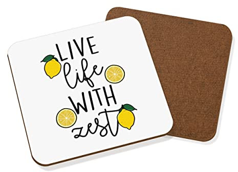 Live Life Con Zest Limone Sottobicchiere Bevande Tappetino