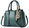 NICOLE & DORIS Damen Handtasche Leder Henkeltasche Tasche Retro Krokodilmuster Designer Schultertasche Frauen Umhängetasche Arbeitstasche Shopper Tote Bag mit Seidentuch Grün