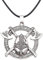 Norse Warrior Helmet Necklace for Men, Viking Runes Double Axe Pendant Necklace with 15.7”+1.9” Chain, Nordic Warriors Tribal Amulet Necklace, Leather Cord, Punk Viking Jewelry(Silver)