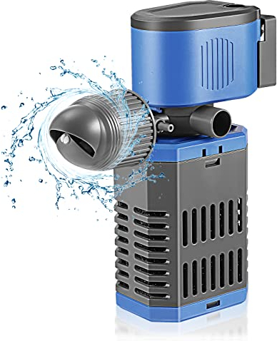 SOUSLOW 8W Filtro Acquario Interno con Flusso 900 L/H per Acqua Pulita, Flusso d'Aria Regolabile, Basso Rumore e Silenzioso