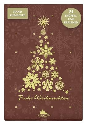Lauensteiner Adventskalender - Mini-Pralinen in Kristallform | 150g handgefertigte Trüffel in zwei Geschmacksrichtungen Rum und Glühwein | der Begleiter durch die Adventszeit