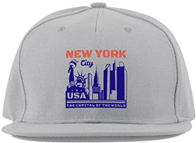 Maikomanija New York City USA Baumwolle Flat Visier Full Cap Baseball Cap Trucker Hat Unisex Sport Atmungsaktiv, grau, One size