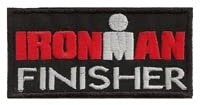 Ironman Finisher Patch Sport Patches zum aufnähen/aufbügeln l Trikot Aufnäher Triatlon Aufbügler für alle Stoffe l Extremesport Abzeichen Sticker Jeans Flicken l 90x45mm