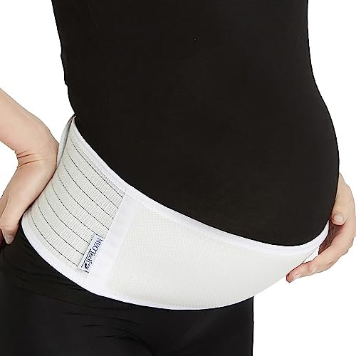 NEOtech Care Ceinture de grossesse pour femme enceinte, bandeau de maintien du ventre, soutien abdominal (Blanche, Taille extra large)