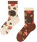 Dedoles Socken Kinder Mädchen Jungen Baumwolle viele lustige Designs Weihnachtssocken 1 Paar, Farbe Beige, Motiv Waldigel, Gr. 23-26