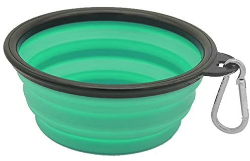 Camping Bowl Collapsible Dish Foldable Travel Portable Pop Up Silicone Hiking Walking Outdoor (Mint)