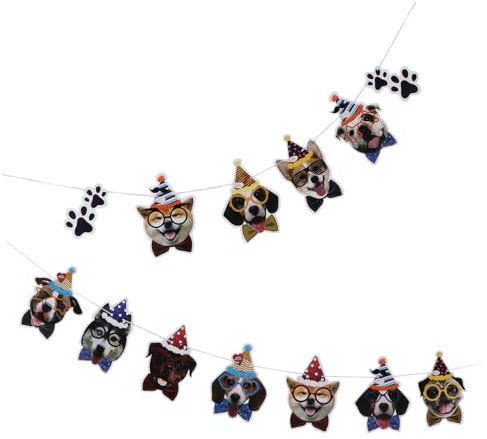 Operitacx 1stk Hundeparty-spirale Geburtstagsbanner Aus Papier Foto-requisiten Für Geburtstagsfeiern Hundefahne Diy-verzierung Kranz Ziehen Sie Die Flagge Haustier