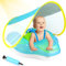 ANSTEN Schwimmring Baby mit Sonnendach Aufblasbare Baby Float Shwimmreifen Baby mit aufblasbarer Schwimmboje,Schwimmtrainer,Schwimmhilfe Spielzeug,Baby Schwimmring ab 3 Monate~12 Monate-Blau
