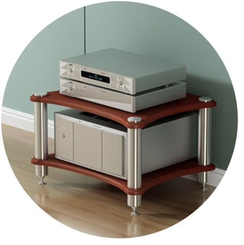 HiFi Audio Cabinet 1/2/3/4-Tier MDF HiFi Stand Multifunctional Multi-Layer Cabinet Audio Rack Audio-Visual Room Equipment Cabinet Amplifier Rack (Color : Red, S : 60 * 48 * 40cm(2Tier))