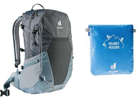 deuter Futura 21 SL Damen Wanderrucksack, Graphite-shale & Helmet Holder Helmhalterung
