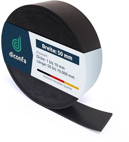 diconfa Gummistreifen SBR 50mm 5cm 0,05m BREIT, 8000mm LANG, 3mm STARK
