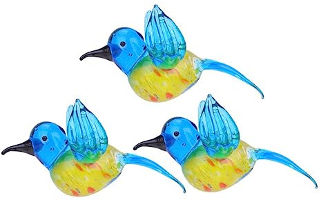 Yardenfun 3stücke Glas Vogel Ornament Glas Tier Ornament Vogel Dekoration Praktisch Zum Aufhängen Schöne Geschenkidee Für Junge Mädchen Und Erwachsene Verbessert Raumenergie Verleiht Schönh